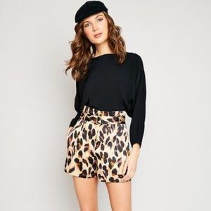 Leopard silky belted shorts Size Medium